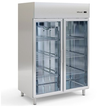 Refrigerador Industrial Vertical 2 Puertas De Vidrio 47 Pies Infrico Iag1402Cr